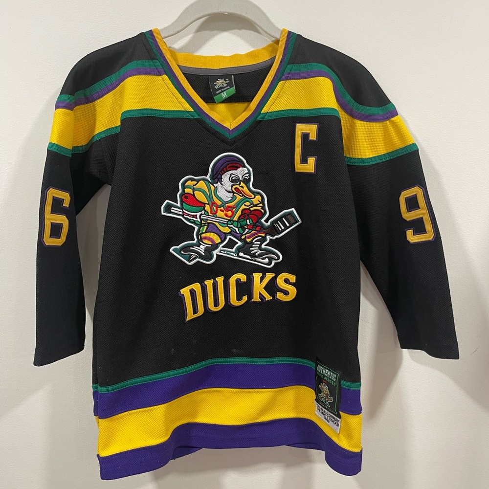 Ducks Kids Jersey - Black, Yellow, Purple Charlie Conway #96